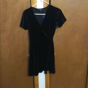 Black velvet wrap dress
